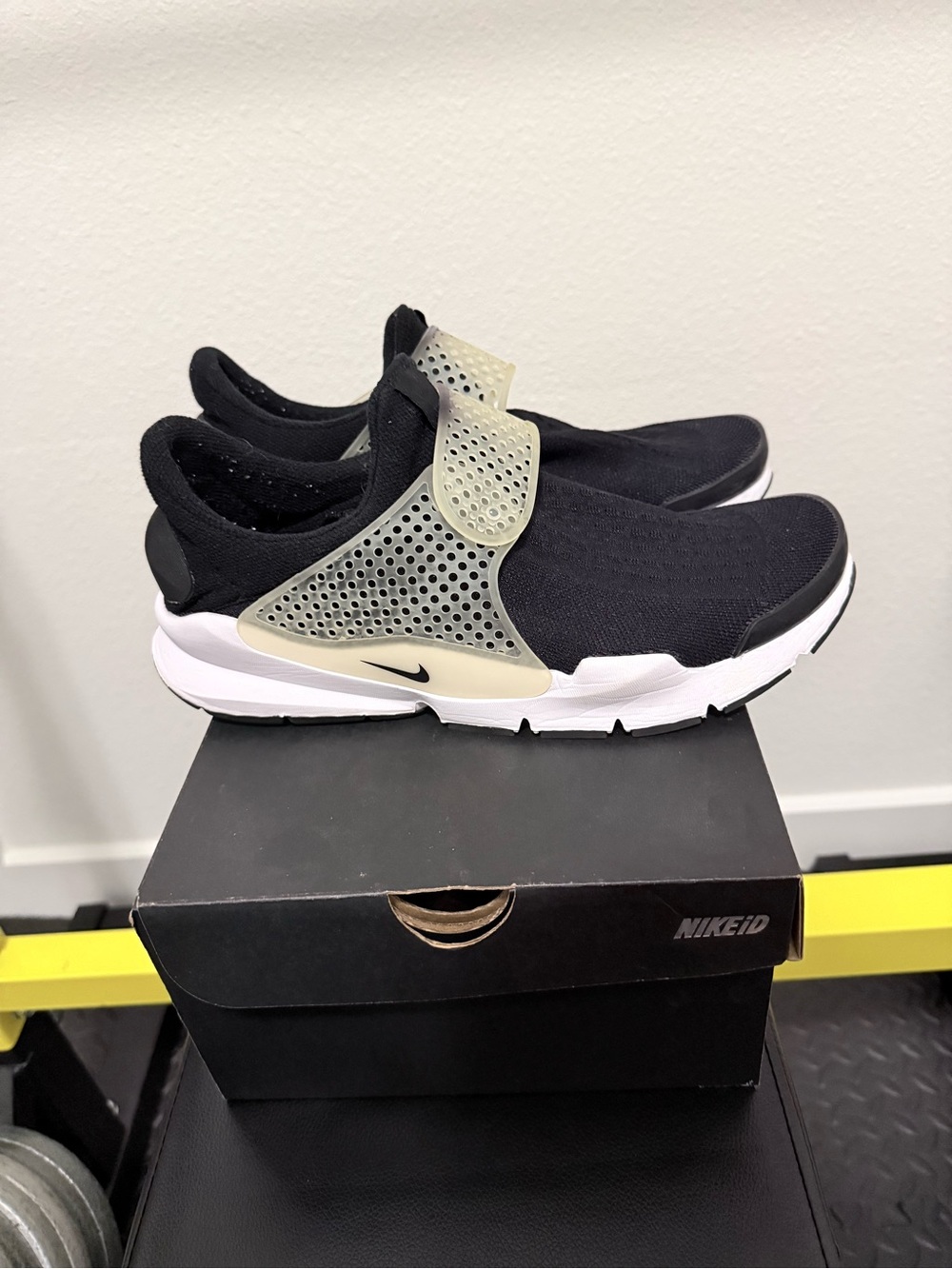 Nike Sock Dart Slip-On Sneakers - Black and White Sole